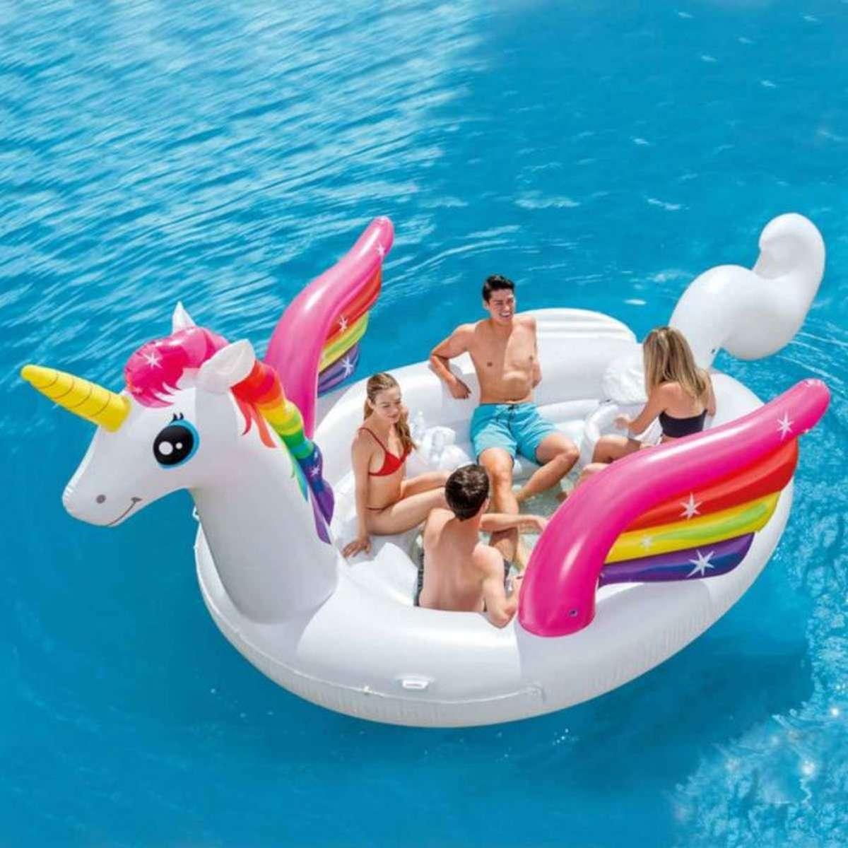 Intex 57266 - Mega Isola Party Unicorno Intex 503x335x173cm