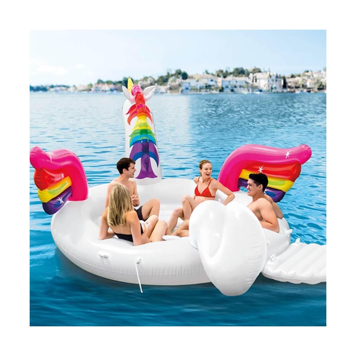 Intex 57266 - Mega Isola Party Unicorno Intex 503x335x173cm