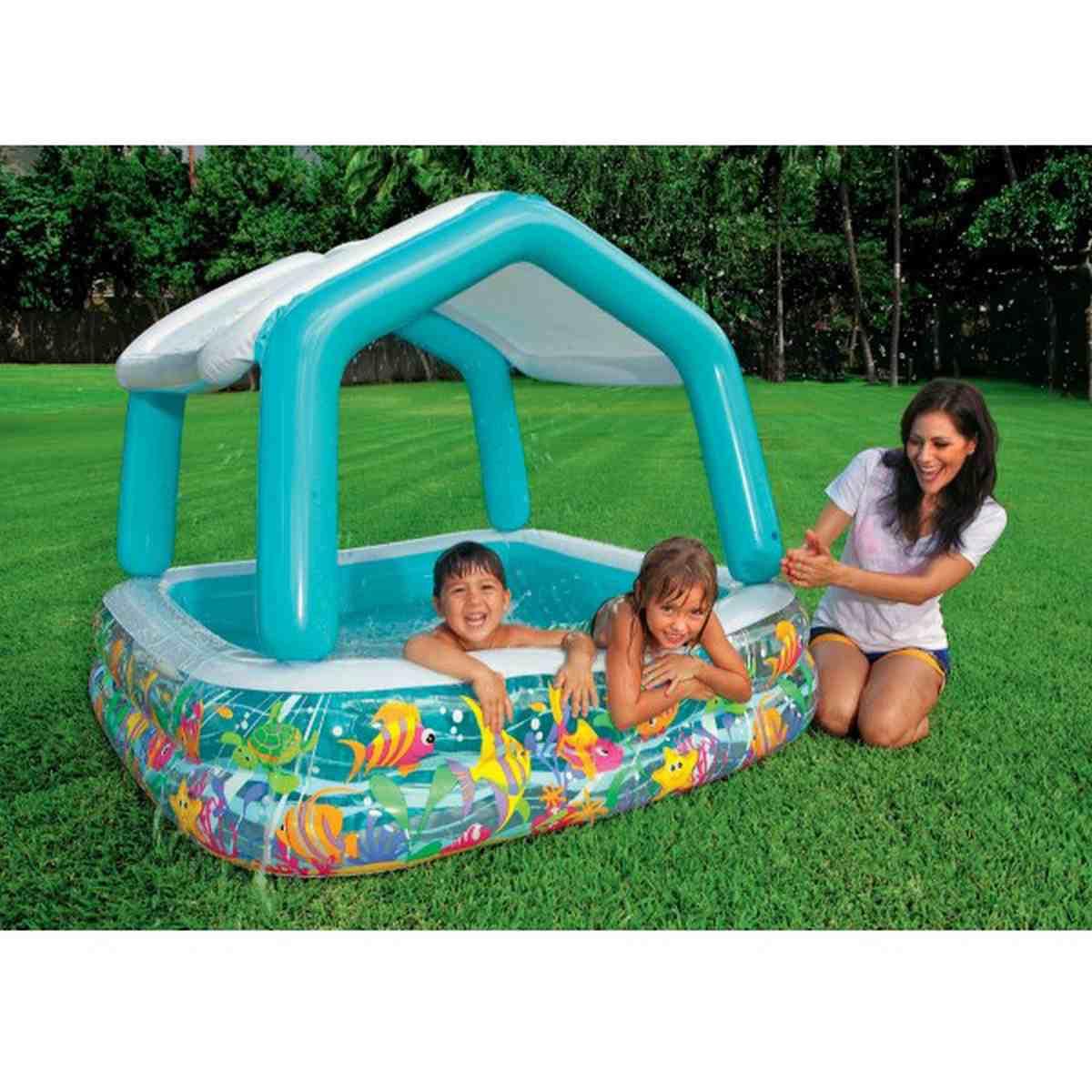 Intex 57470 - piscina acquario con parasole 157x157x122cm