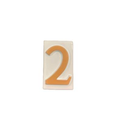 NUMERO CIVICO IN TERRACOTTA "2" CM.8,5H