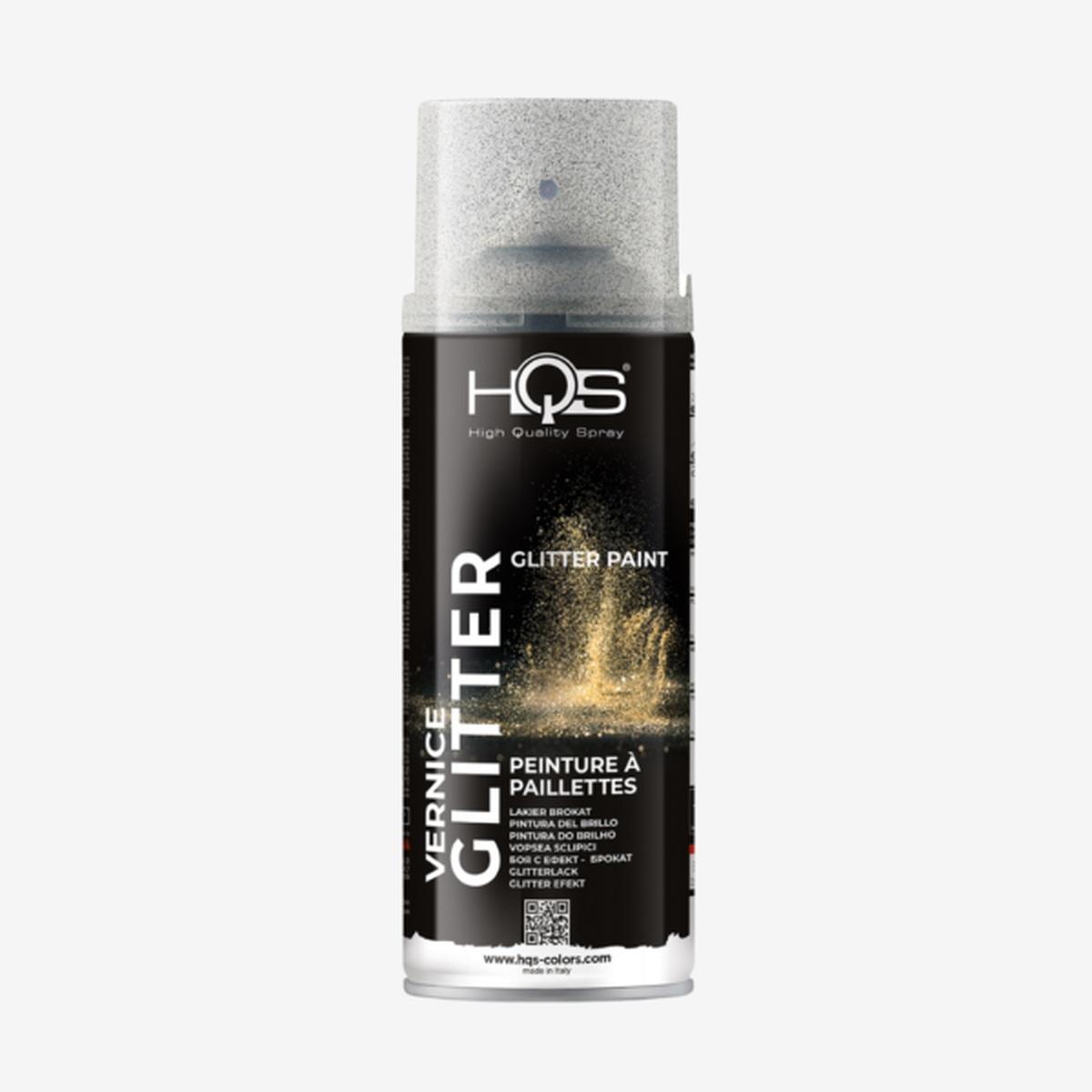 Hqs colors vernice spray effetto glitter black/nero 400 ml