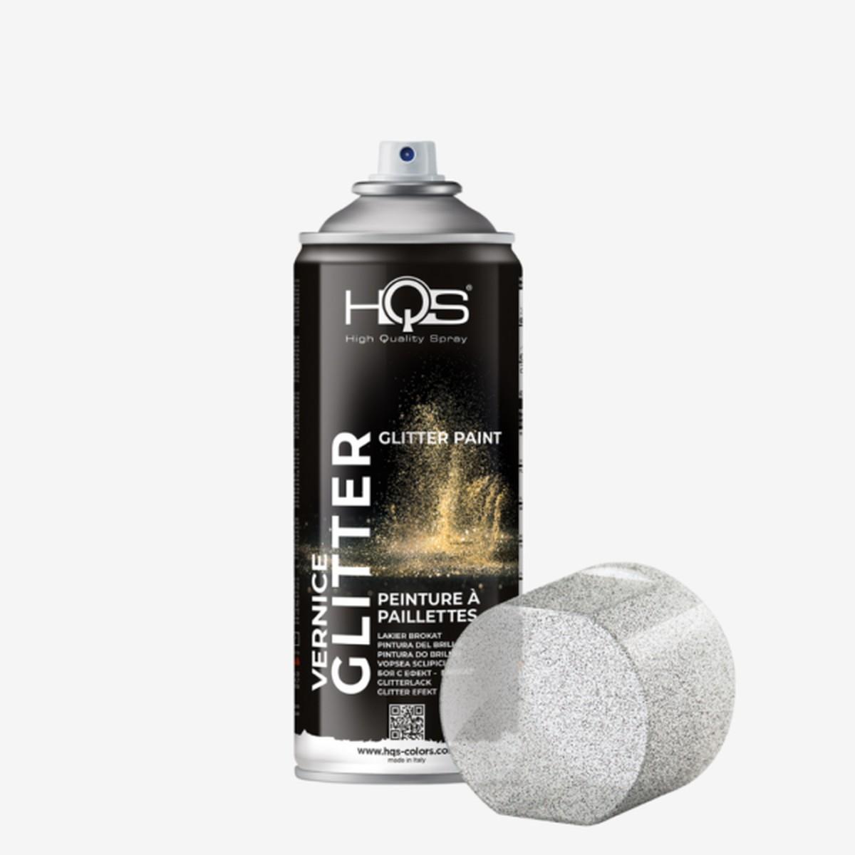 Hqs colors vernice spray effetto glitter black/nero 400 ml