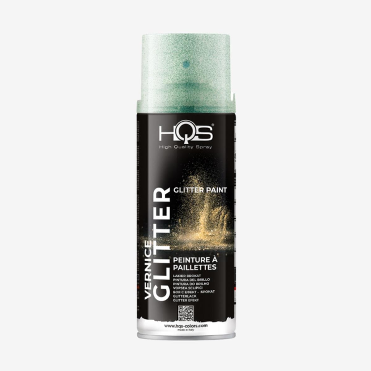 Hqs colors vernice spray effetto glitter green/verde 400 ml