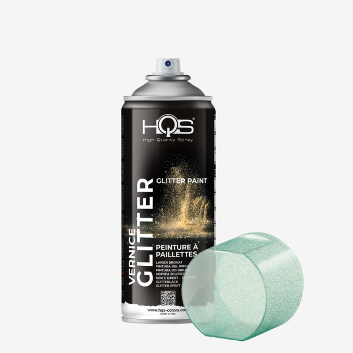 Hqs colors vernice spray effetto glitter green/verde 400 ml