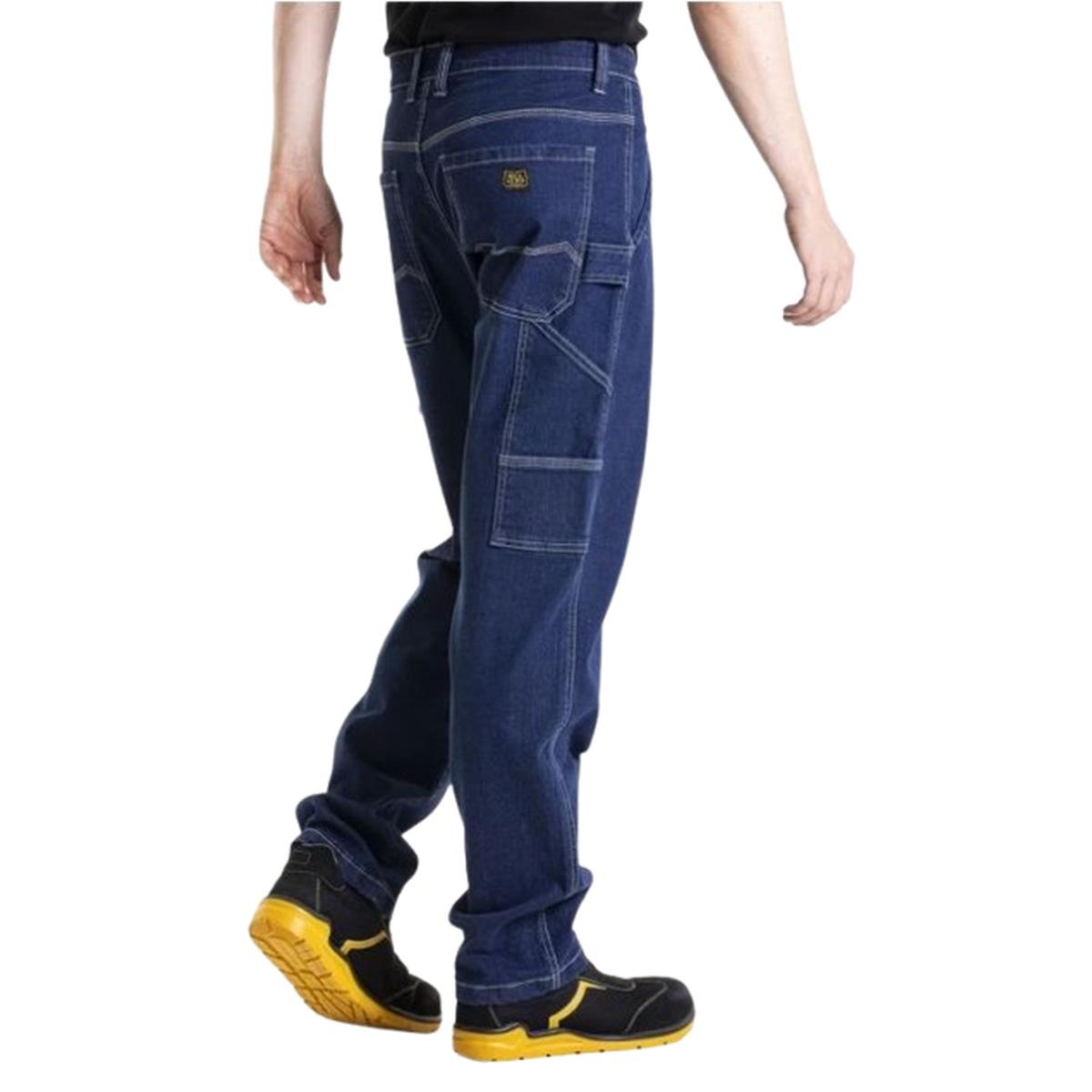 Rica lewis pantaloni jeans carpenter multitasche denim uomo tg.50